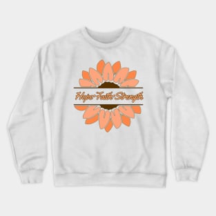 Orange Sunflower Hope Faith Strength Crewneck Sweatshirt